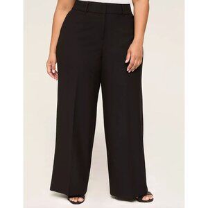 NEW Lane Bryant Womens Plus 20 Perfect Drape Wide Leg Black Pants High Rise